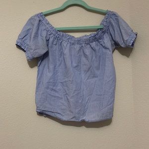 Blue and white stripes. Off the shoulder. Small